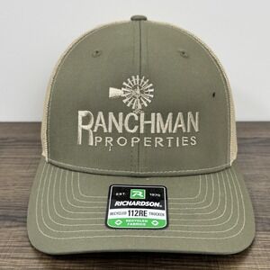 Ranchman Properties Hat Cap Snap Back Trucker Mesh Embroidered Mens